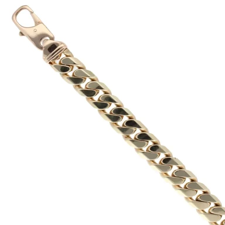 9ct Yellow Gold Curb Bracelet 9″