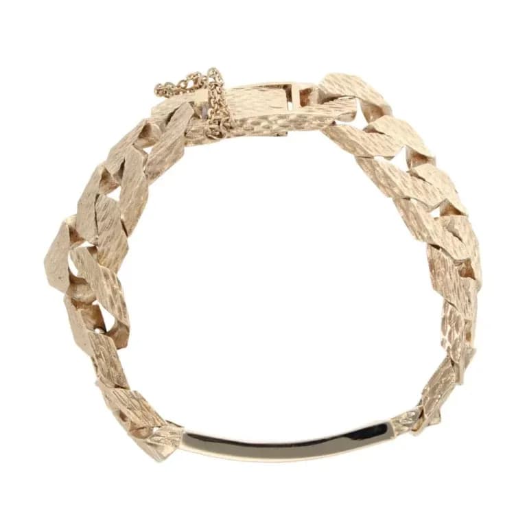 9ct Yellow Gold Textured Curb Bracelet 8″