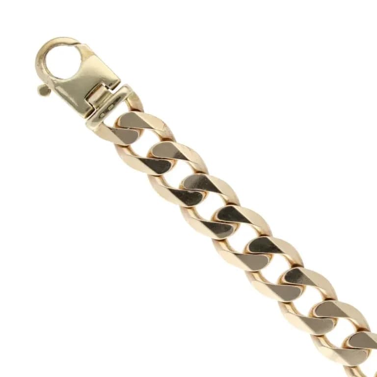 9ct Yellow Gold Curb Bracelet 9″
