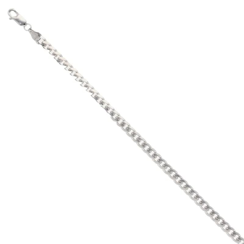 9ct White Gold Curb Bracelet 7″