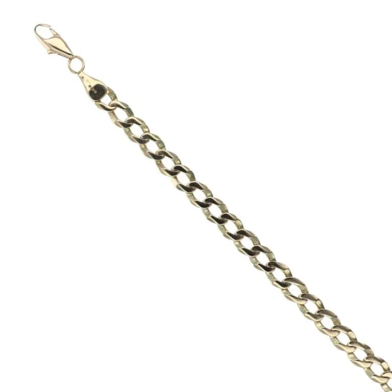 9ct Yellow Gold Curb Bracelet 9″