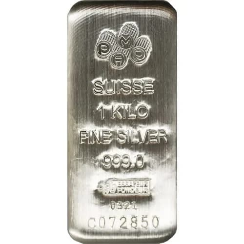 1 Kilo PAMP Suisse Silver Bar (New, Cast w/ Assay)