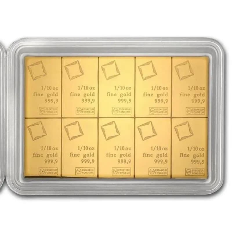 10 x 1/10 oz CombiBar® | Gold | Valcambi