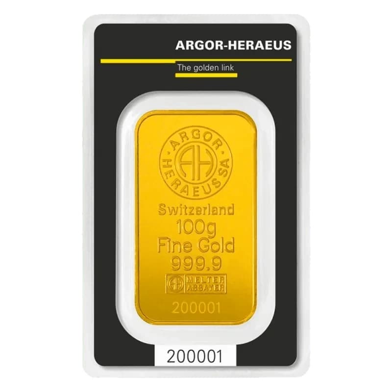 100g Gold Bar | Argor Heraeus | Minted