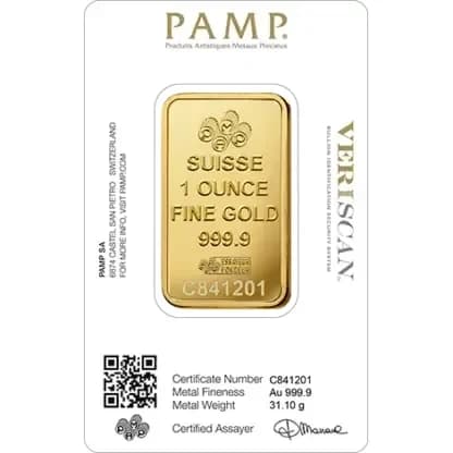1 oz Gold Bar | PAMP Fortuna
