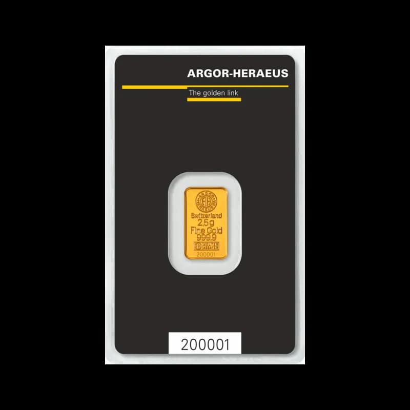 2.5g Gold Bar | Argor Heraeus
