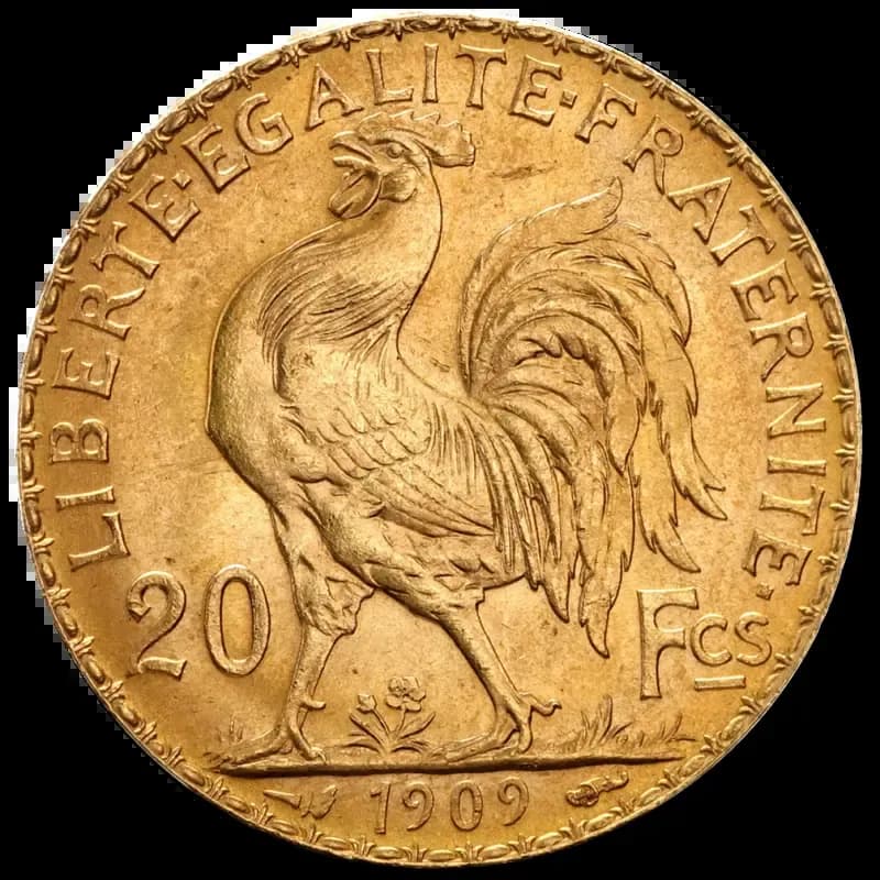 20 French Francs – Marianne, Rooster, Gold