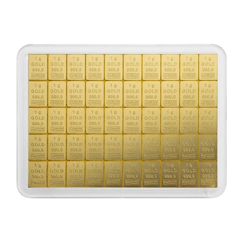 50 Gram Valcambi Gold CombiBar (50x1g, New w/ Assay)