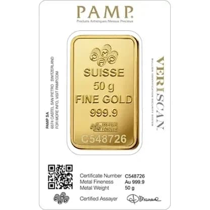50g Gold Bar | PAMP Fortuna