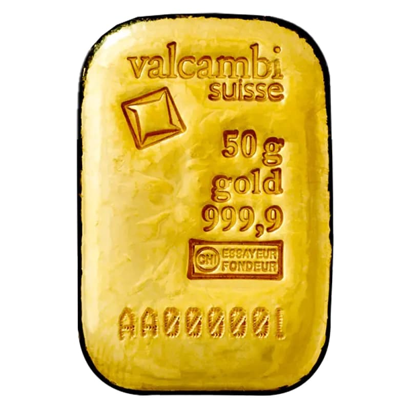 50g Gold Bar | Casted | Valcambi