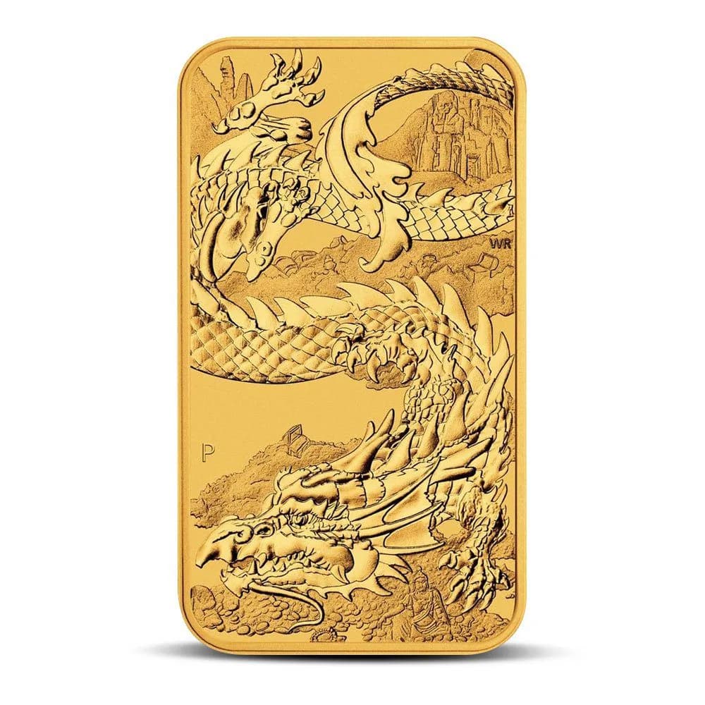 1 oz Australian Rectangular Gold Dragon Coin