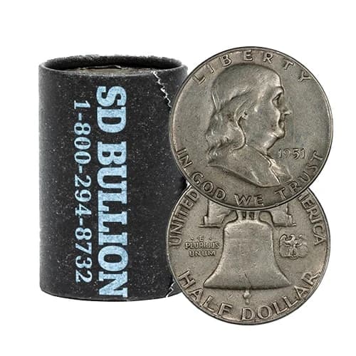 90% Silver Franklin Half Dollars ($500 FV, Circulated)