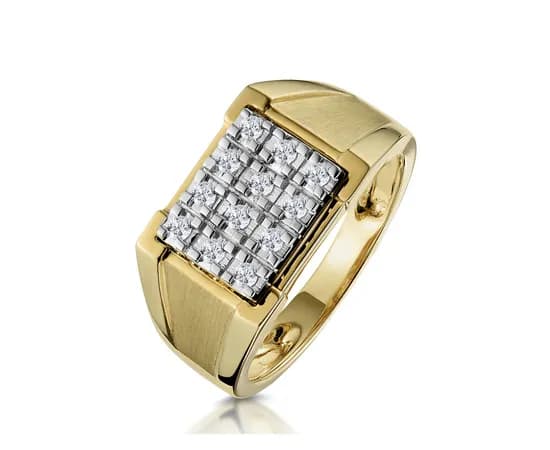 Diamond 0.23ct 9K Yellow Gold Mens Ring