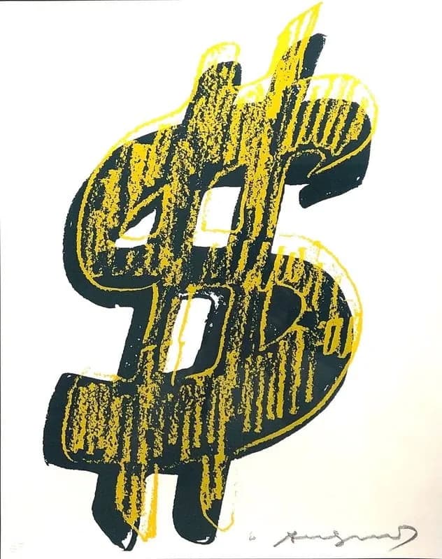 DOLLAR SIGN, YELLOW SIGNED OF 60 – ANDY WARHOL