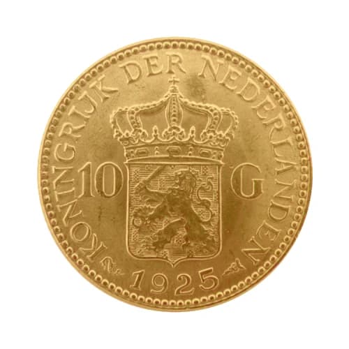 Dutch 10 Guilder Gold Coin Gouden Tientje