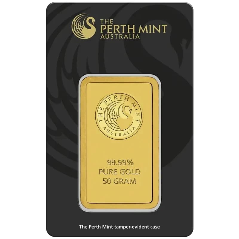 50g Gold Bullion | Perth Mint Gold Bar with Certificate