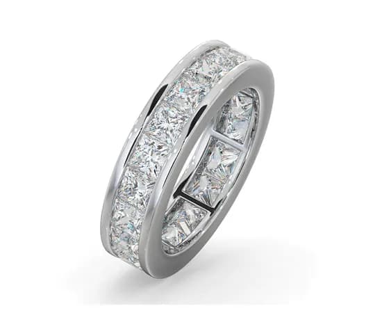 Mens 5ct G/Vs Diamond Platinum Full Band Ring