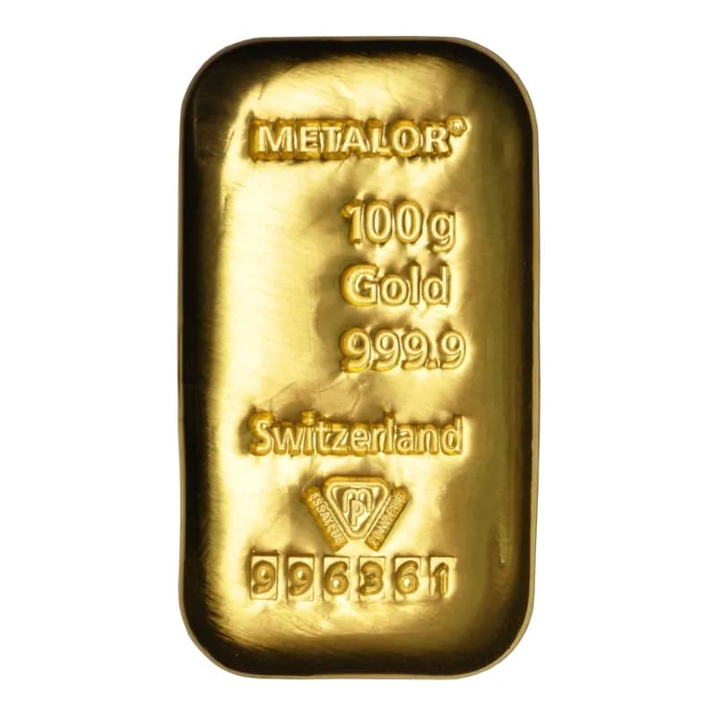 METALOR 100 GRAM GOLD BAR