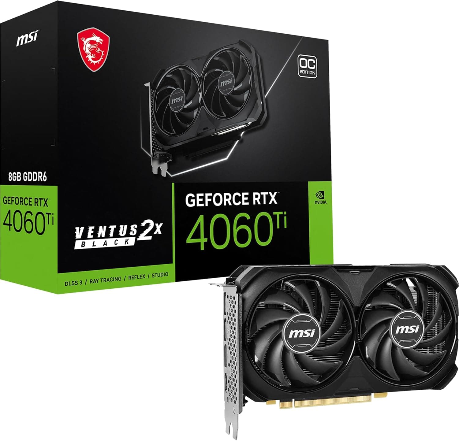 MSI GeForce RTX 4060 Ti Ventus 2X 8GB Graphics Card