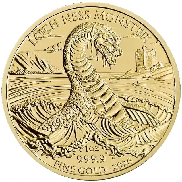 UK Legendary Creatures: The Legend of the Loch Ness Monster 1 oz Gold Coin 2026