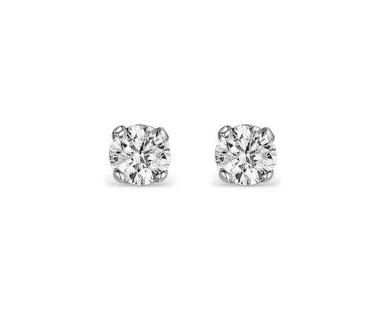 Diamond Earrings 0.20CT Studs Premium Quality in 18K White Gold - 3mm
