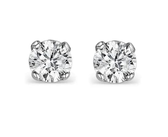 Diamond Earrings 1.00CT Studs G/Vs Quality in 18K White Gold - 5.1mm
