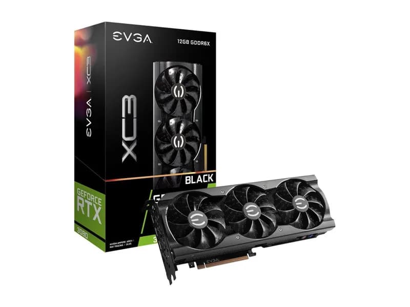 EVGA GeForce RTX 3080 12GB XC3 BLACK GAMING Video Card, 12G-P5-4861-KL, 12GB GDDR6X, iCX3 Cooling, ARGB LED, LHR