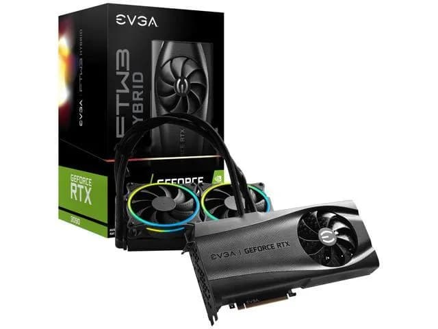 EVGA GeForce RTX 3090 FTW3 ULTRA HYBRID GAMING, 24G-P5-3988-KR, 24GB GDDR6X, ARGB LED, Metal Backplate