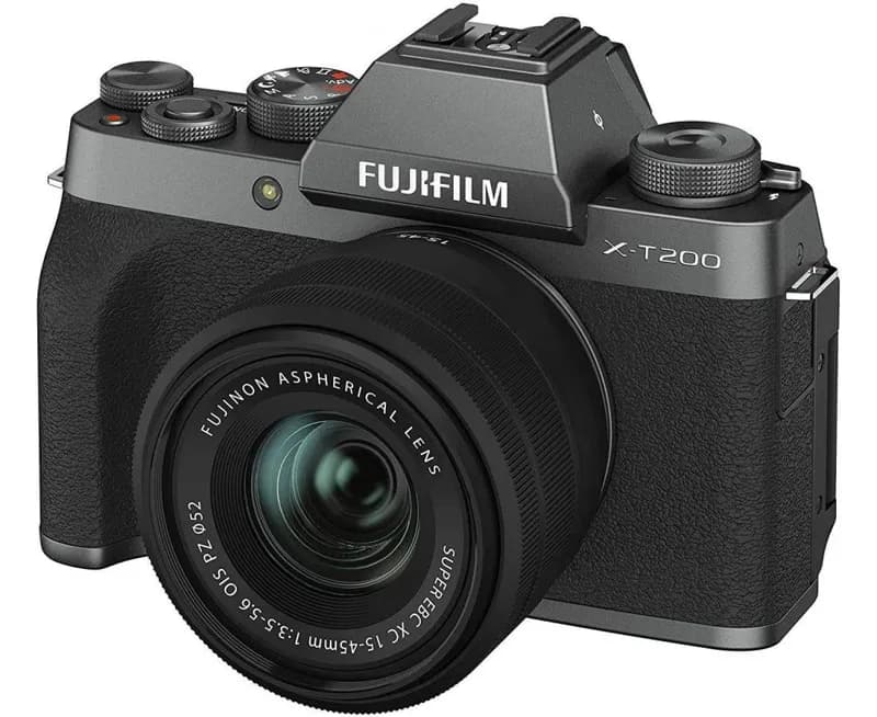 Fujifilm X-T200 Digital Cameras with XC 15-45mm f/3.5-5.6 OIS PZ Lens Black