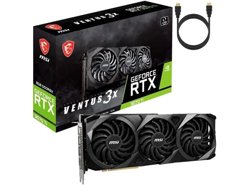 MSI NVIDIA GeForce RTX 3070 Ventus 3X LHR Overclocked Triple Torx Fan Graphics Card 8GB GDDR6 PCIe 4.0 x 16 OpenGL Ampere Architecture OC DirectX 12 HDMI 3 x DisplayPort 1.4a Mazepoly Accessory