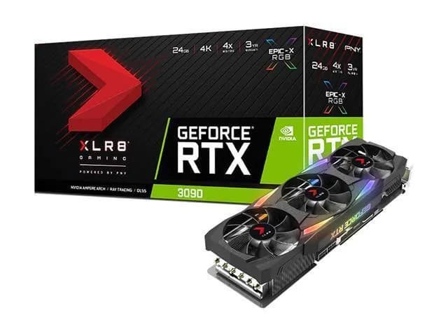 PNY GeForce RTX 3090 24GB XLR8 Gaming EPIC-X RGB Triple Fan Graphics Card, VCG309024TFXMPB