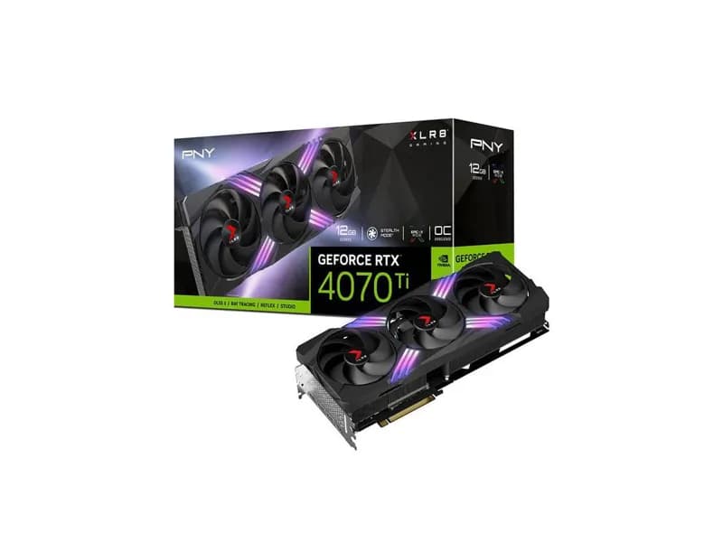 PNY GeForce RTX 4070 Ti 12GB Overclocking XLR8 Gaming EPIC-X RGB Three-Fan VERTO Model