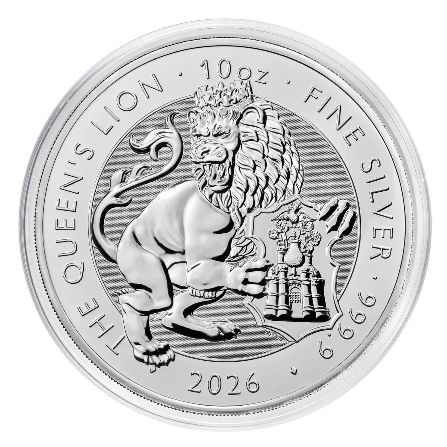The Royal Tudor Beasts Queen’s Lion 10 oz Silver Coin 2026