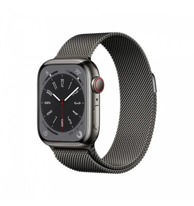 Apple Watch Series 8 GPS Cellular 41mm Graphite Stainless Steel Case with Graphite Milanese Loop