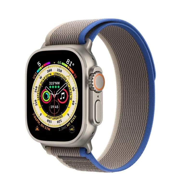 Watch Ultra GPS Cellular, 49mm Titanium Case with Blue/Gray Trail Loop - M/L