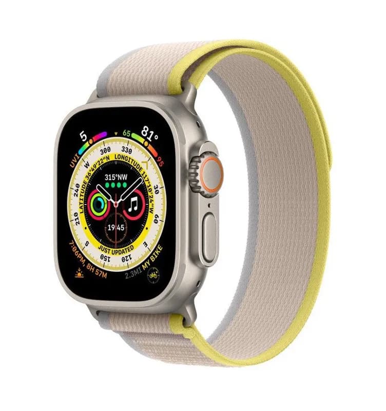 Watch Ultra GPS Cellular, 49mm Titanium Case with Yellow/Beige Trail Loop - M/L