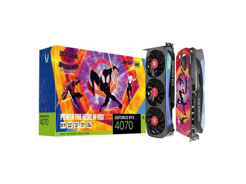 Zotac Gaming Geforce RTX 4070 Amp Airo Spider-man: Across the Spider-Verse Bundle ZT-D40700F-10SMP