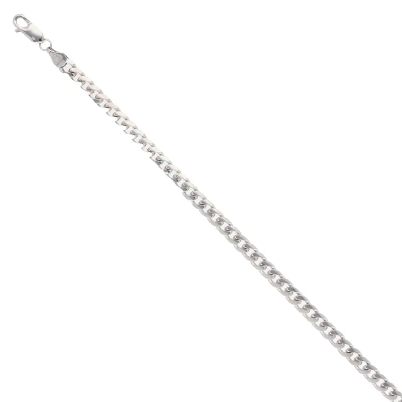 9ct White Gold Curb Bracelet 7″