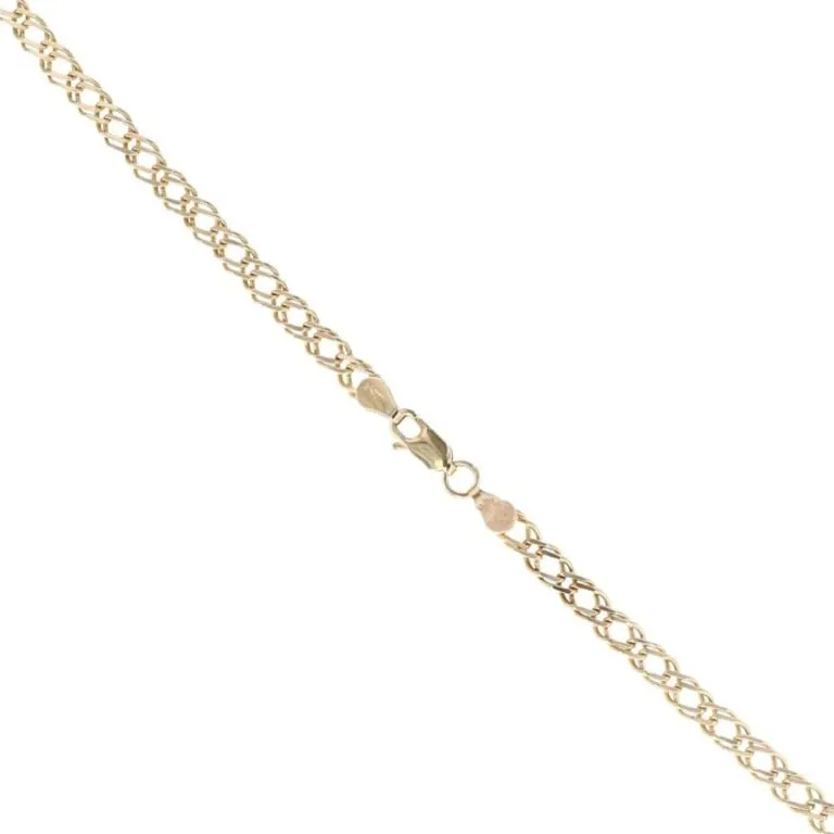 ct Yellow Gold Double Curb Chain 18″