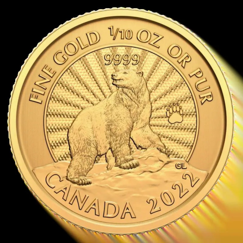 1/10 oz Majestic Polar Bear Gold Coin | 2022