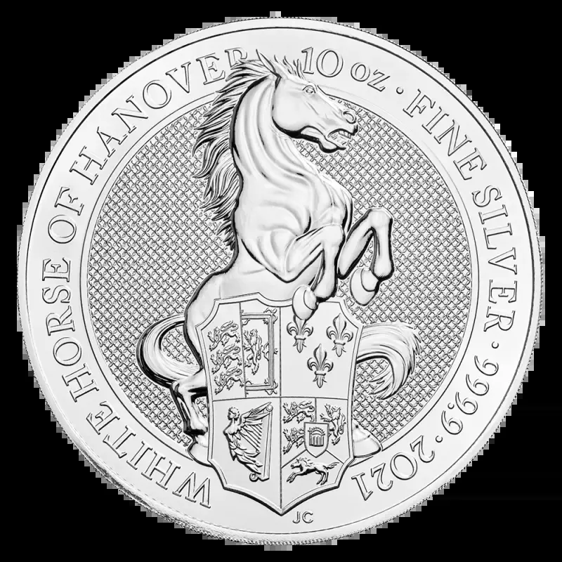 10 oz Queen’s Beasts White Horse of Hanover Silver Coin (2021)