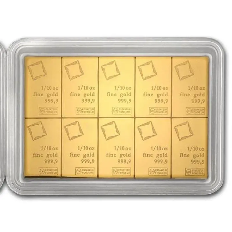 10 x 1/10 oz CombiBar® | Gold | Valcambi