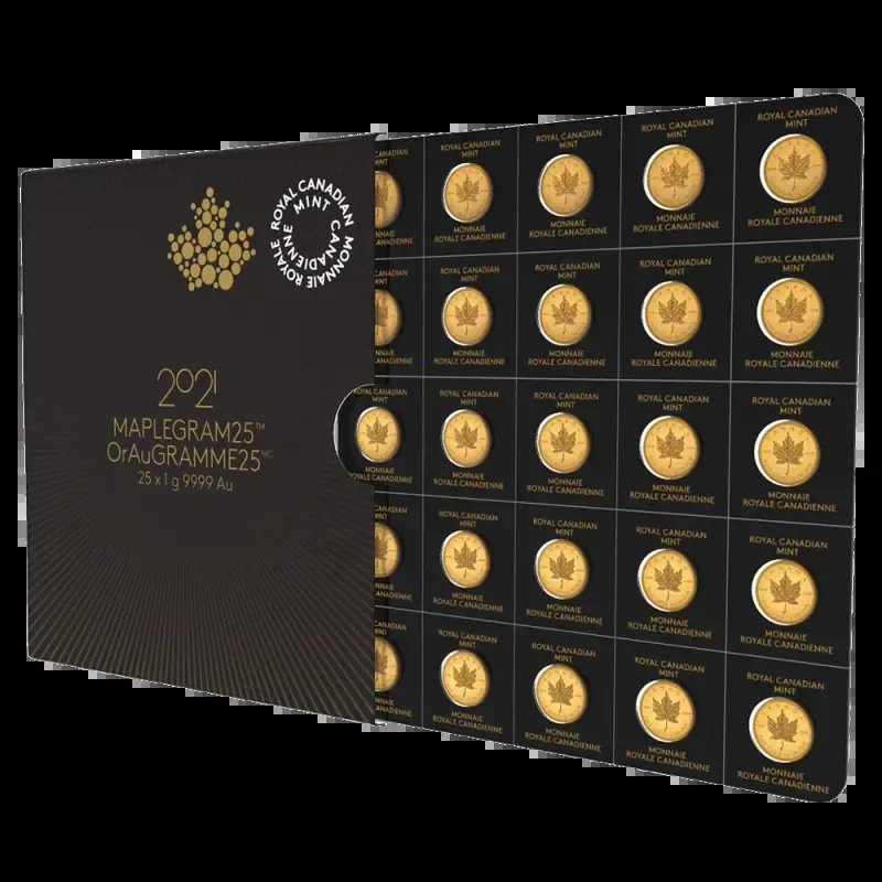 25 x 1g MapleGram25 | Gold | 2021