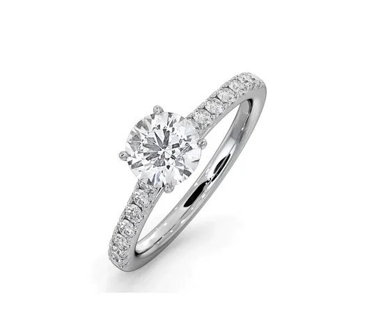 Natalia GIA Diamond Engagement Side Stone Ring Platinum 1.40CT G/VS1