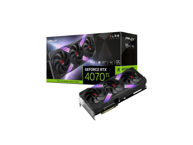 PNY GeForce RTX 4070 Ti 12GB Overclocking XLR8 Gaming EPIC-X RGB Three-Fan VERTO Model