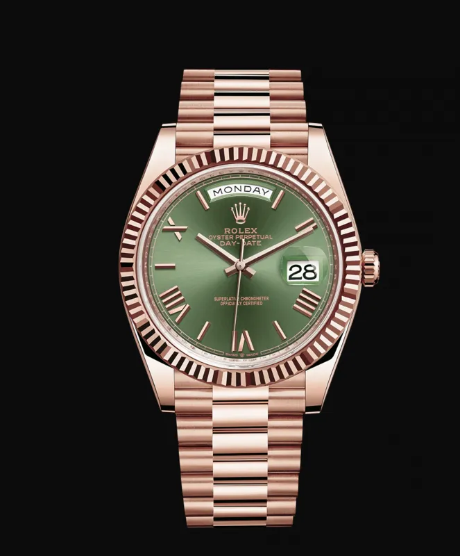 Rolex Day-Date 18ct Everose Gold Olive Dial