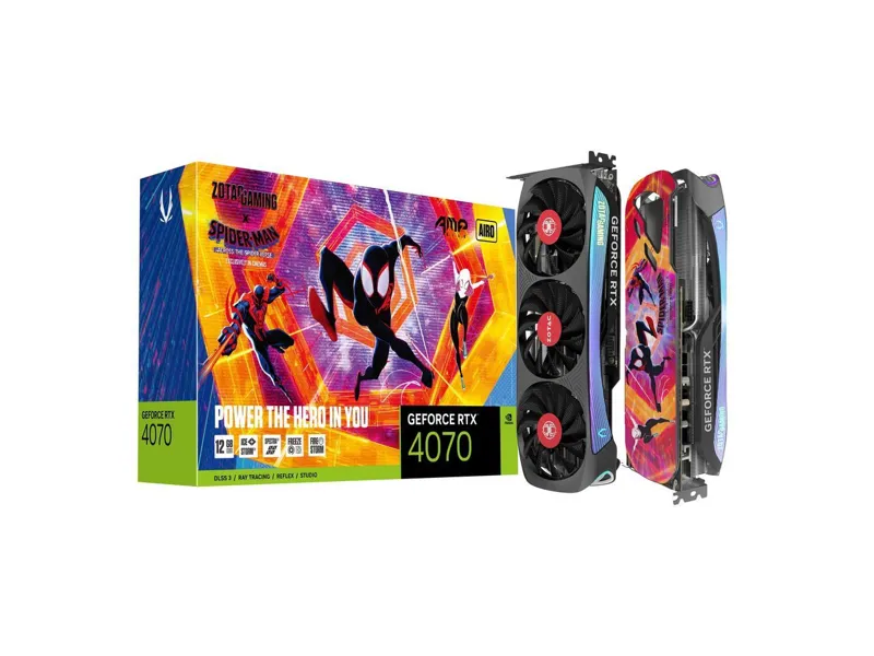 Zotac Gaming Geforce RTX 4070 Amp Airo Spider-man: Across the Spider-Verse Bundle ZT-D40700F-10SMP